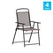 Flash Furniture Brown Folding Sling Patio Chairs with Armrests, 4PK 4-GM-SC098-BR-GG - alternate 9